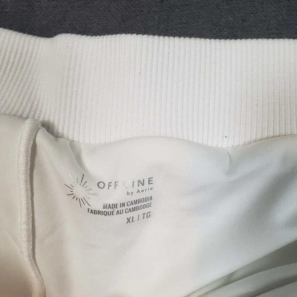 OFFLINE‎ by Aerie Bubble Skort Womens XL White Fleece Mini Skirt with Shorts